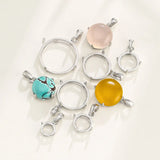 925 Sterling Silver Blank Pendant Bezel Base Bracket Tray DIY Jewelry Making