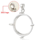 925 Sterling Silver Blank Pendant Bezel Base Bracket Tray DIY Jewelry Making