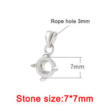 925 Sterling Silver Blank Pendant Bezel Base Bracket Tray DIY Jewelry Making