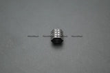 7x7mm CZ Metal Spacer Beads Paved Tube Cylinder Jewelry Findings 10pc