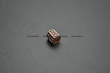 7x7mm CZ Metal Spacer Beads Paved Tube Cylinder Jewelry Findings 10pc