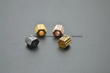 7x7mm CZ Metal Spacer Beads Paved Tube Cylinder Jewelry Findings 10pc