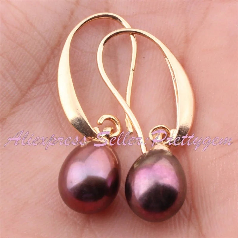 Oval Freshwater Pearl Tibetan Silver Dangle Earrings Christmas Gift