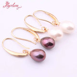 Oval Freshwater Pearl Tibetan Silver Dangle Earrings Christmas Gift