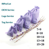 50Pcs Jute Bag Natural Burlap Gift Pouch for Jewelry - Custom Logo Print