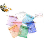 100pcs Moon Star Organza Bags Small Christmas Gift Jewelry Candy Packaging Pouch