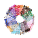 100pcs Moon Star Organza Bags Small Christmas Gift Jewelry Candy Packaging Pouch