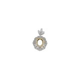 Oval Prong Bezel 925 Silver Pendant Setting for Moissanite