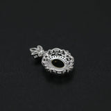 Oval Prong Bezel 925 Silver Pendant Setting for Moissanite