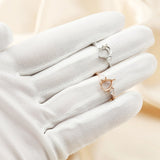Pear Prong Ring Setting 925 Sterling Silver Adjustable Band
