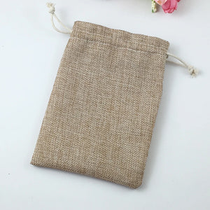 Jute Drawstring Jewelry Gift Pouches 50pcs 7x9cm Bags Women Packaging Storage