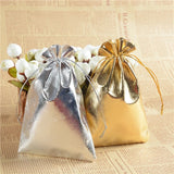 Adjustable Jewelry Packaging Velvet Bag Gold/Silver Drawstring 50pcs