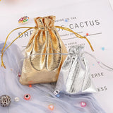 Adjustable Jewelry Packaging Velvet Bag Gold/Silver Drawstring 50pcs