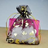100pcs Heart Pattern Organza Gift Bags Wedding Pouches