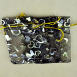100pcs Heart Pattern Organza Gift Bags Wedding Pouches