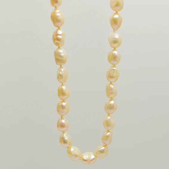 Pink Baroque Pearl Necklace 925 Silver Flower Clasp Natural Freshwater Pearl