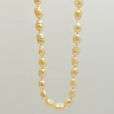 Pink Baroque Pearl Necklace 925 Silver Flower Clasp Natural Freshwater Pearl