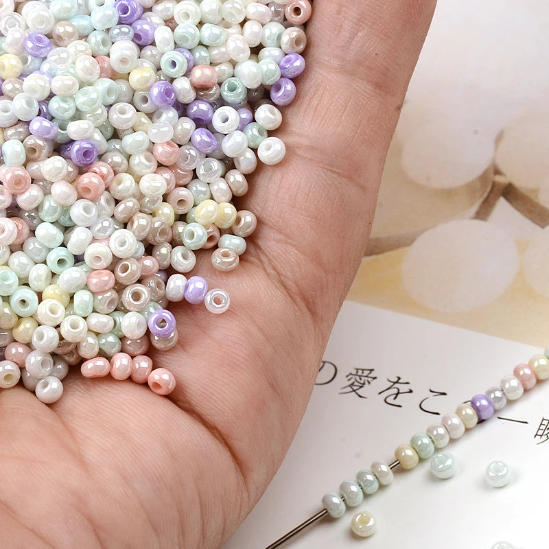 3mm Pearl Colors Glass Seed Beads for DIY Jewelry Accessories