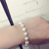8'' 10-11mm Pearl CZ Pave Heart Bracelet