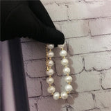 8'' 10-11mm Pearl CZ Pave Heart Bracelet