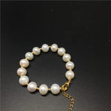 8'' 10-11mm Pearl CZ Pave Heart Bracelet