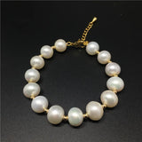 8'' 10-11mm Pearl CZ Pave Heart Bracelet