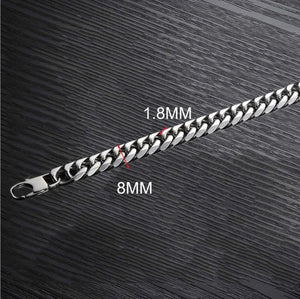 Stainless Steel Double Buckle Thick Cuban Chain Necklace