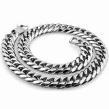 Stainless Steel Double Buckle Thick Cuban Chain Necklace