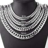 Stainless Steel Double Buckle Thick Cuban Chain Necklace