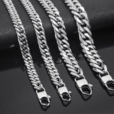Stainless Steel Double Buckle Thick Cuban Chain Necklace