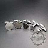 DIY Round Flat Bezel Silver Brass Cufflinks