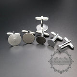 DIY Round Flat Bezel Silver Brass Cufflinks