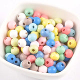 100pcs Mixed Wooden Ball Beads for Jewelry Making