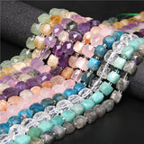 Natural Stone Faceted Cube Beads 8/10/12mm Raw Mineral Loose Beads