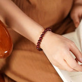 8/10/12mm Diamond Santalinus Sandalwood Prayer Beads Bracelet