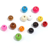 Natural Wooden Beads Large Hole Round Spacer Beads for DIY Jewelry Mak