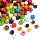 Natural Wooden Beads Large Hole Round Spacer Beads for DIY Jewelry Mak