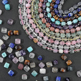 Raw Faceted Stone Bead Quartz Amethysts Amazonite Cube Loose Mineral Beads 5pcs