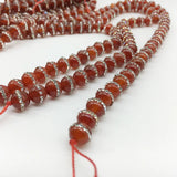 8/10/12mm Red Agate Rhinestone Spacer Beads DIY Jewelry Making