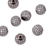 10pcs 8 10 12mm Round Brass CZ Beads Jewelry Making Golden Rose