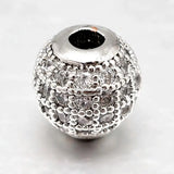 10pcs 8 10 12mm Round Brass CZ Beads Jewelry Making Golden Rose