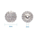 10pcs 8 10 12mm Round Brass CZ Beads Jewelry Making Golden Rose
