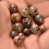 Vintage Tibetan Dzi Beads, Natural Round Spacer Beads Jewelry Making