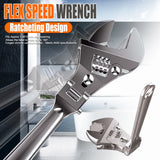 8/10 Inch Adjustable Ratchet Wrench Dual-Purpose Pipe Wrench Key Hand Tool