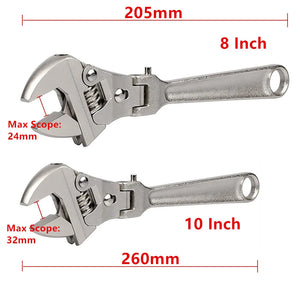 8/10 Inch Adjustable Ratchet Wrench Dual-Purpose Pipe Wrench Key Hand Tool