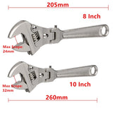 8/10 Inch Adjustable Ratchet Wrench Dual-Purpose Pipe Wrench Key Hand Tool