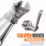 8/10 Inch Adjustable Ratchet Wrench Dual-Purpose Pipe Wrench Key Hand Tool