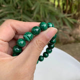 Natural Malachite Beads Bracelet Stretch Crystal Gift Woman AAAAA