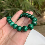 Natural Malachite Beads Bracelet Stretch Crystal Gift Woman AAAAA