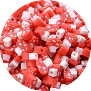 Polymer Clay Beads Red Style Heart Flag Rose Bead for Jewelry Making